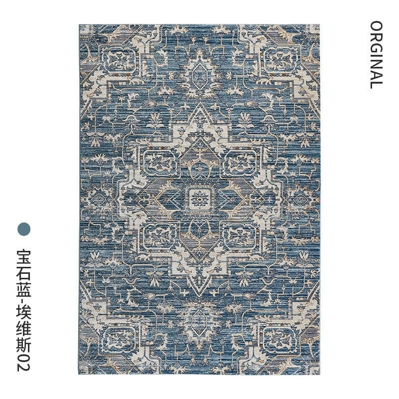 Showlu FASHION STORE DittoHouse Retro Turkish Area Rug in luxury polyester, ideal for living rooms, bedrooms, or as a sofa cover.