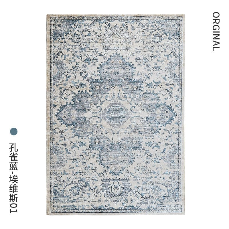 Retro Turkish area rug by SHOWLU FASHION STORE, luxury polyester living room carpet with intricate design for modern or Scandinavian decor
