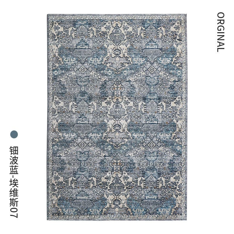 Showlu Fashion Store DittoHouse Retro Turkish area rug in luxury polyester, ideal for living rooms and bedrooms.