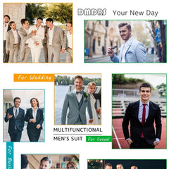 Two Pieces Straps Men's Suit Set, Double Breasted Blazer and Black Pants Slim Fitting Tuxedo Wedding Party Formal Suits for Men - SHOWLU FASHION STORE