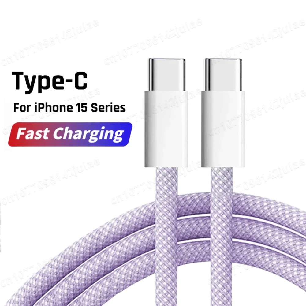 Showlu PD 35W USB C fast charging cable for iPhone 15 Pro Max, 1M-2M length, durable Type-C cable for quick charging.