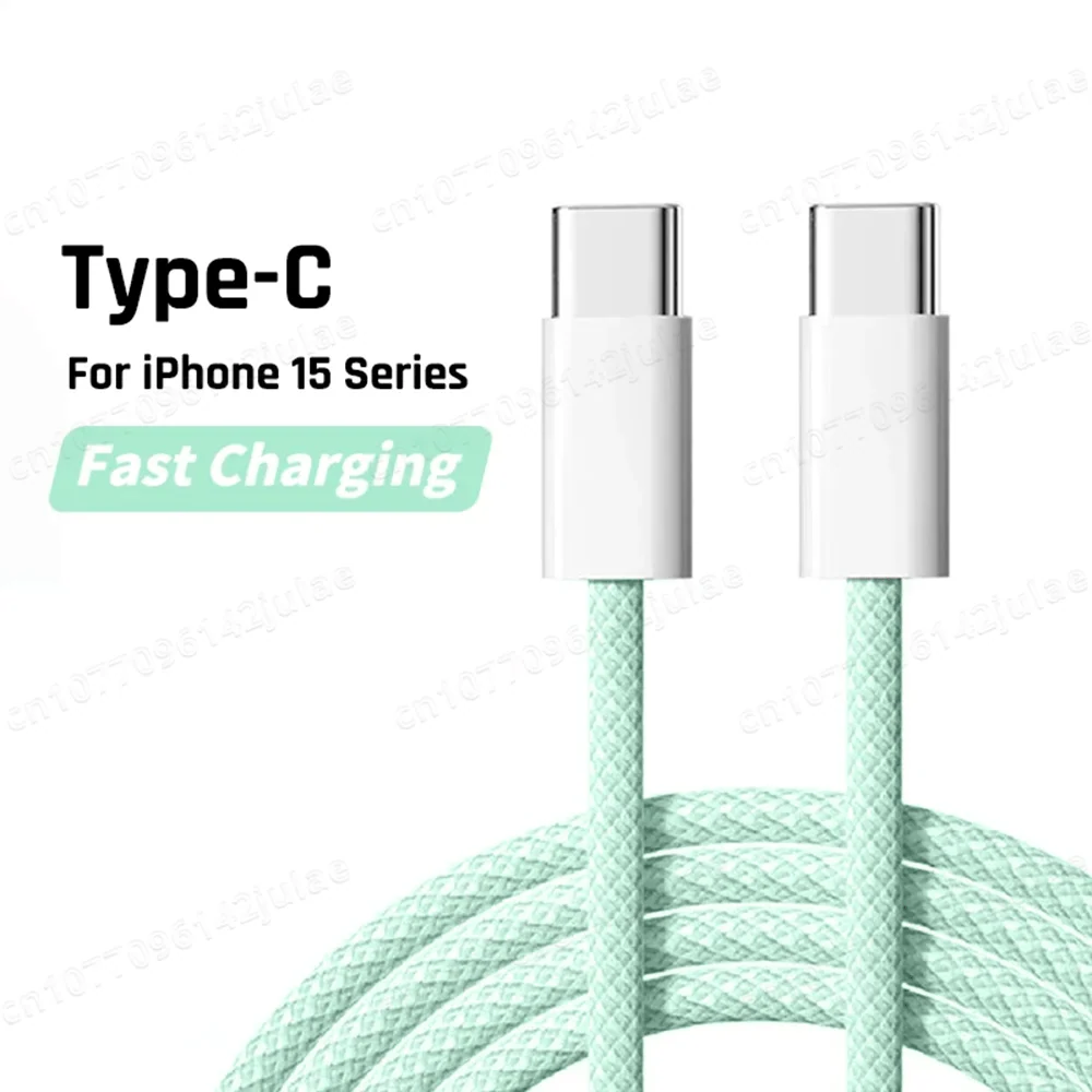 Showlu PD 35W USB C fast charging cable for iPhone 15 Pro Max, 1M-2M length, black Type-C cable for quick charging and data transfer