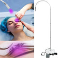 Showlu UV LED eyelash curing lamp with pedal switch for glue grafting, used for setting false eyelashes and eyelash extensions.