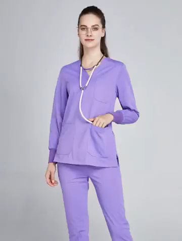 Unisex Showlu jogger scrub suit set with V-neck design, medical nursing uniform, suitable for doctors and nurses in hospital.
