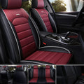 Showlu Luxury Faux Leather Car Seat Cover Full Set in waterproof, fashion sport design with adjustable rear bench pad and high elasticity foam.