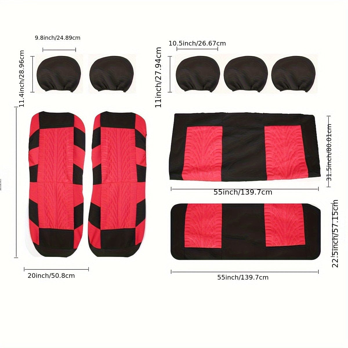 SHOWLU FASHION universal car seat covers in breathable polyester, front pair with sponge filler, washable, all-season automotive protectors