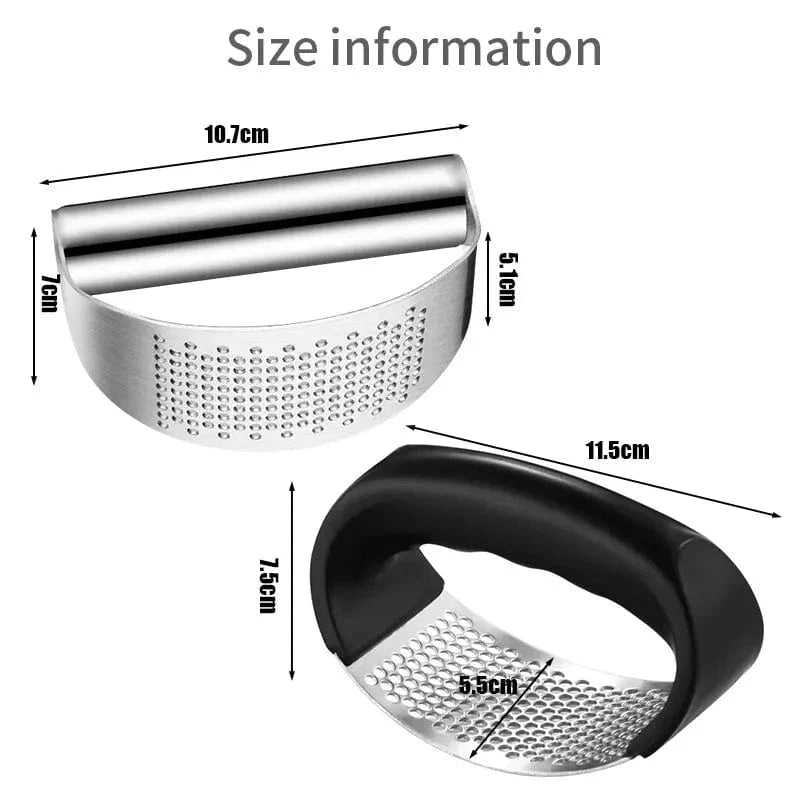 SHOWLU FASHION STORE PGY stainless steel garlic press rocker for mincing garlic and ginger with ergonomic design and durable construction.