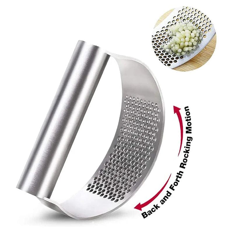 Stainless steel garlic and ginger press rocker by SHOWLU FASHION STORE, ergonomic manual mincer for kitchen garlic and ginger preparation.
