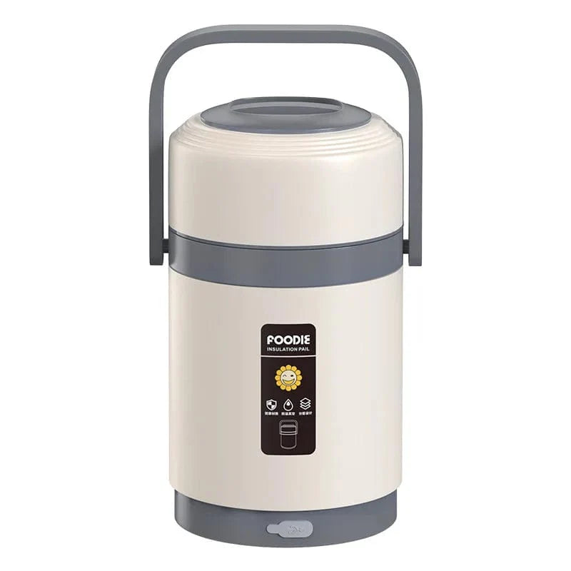 Showlu USB electric heated lunch box with stainless steel food warmer container for hot meals at office or school.