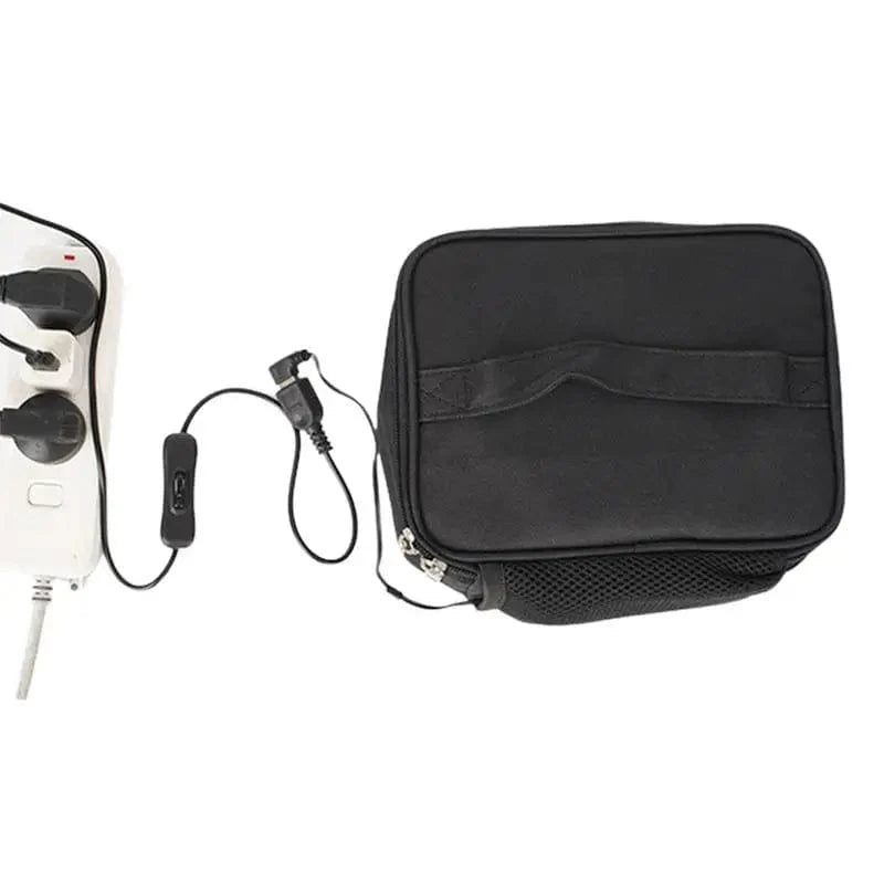 Showlu USB electric heating lunch bag made of waterproof Oxford fabric, with a thermal food warmer and portable design for travel.
