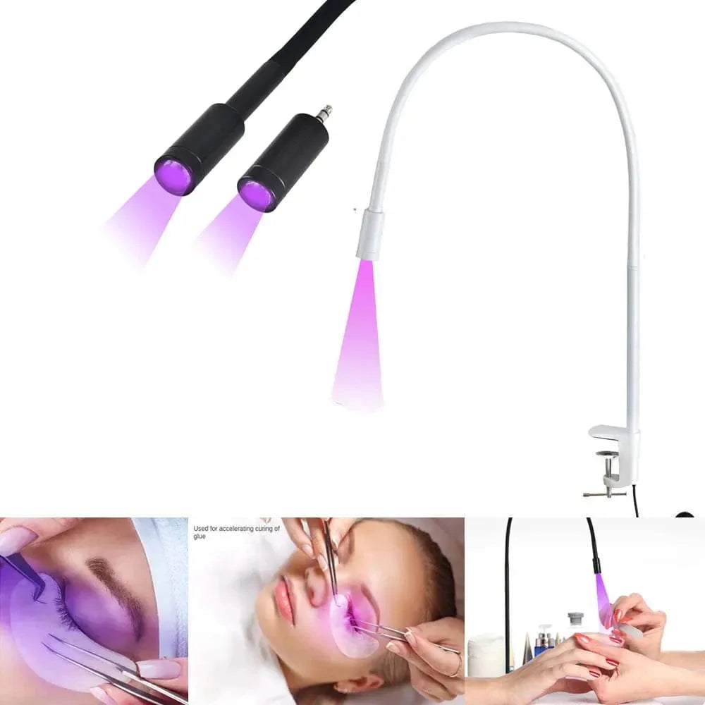 Vusum 5W UV LED glue curing floor lamp by Showlu Fashion Store with foot switch, for eyelash and manicure curing, ultraviolet light.