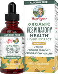 USDA organic respiratory health liquid drops with mullein leaf, marshmallow root, elderberry, herbal blend for lung support and immune health