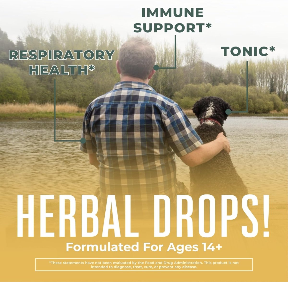USDA organic respiratory health liquid drops featuring mullein leaf, marshmallow root, elderberry, and herbal blend for immune support.