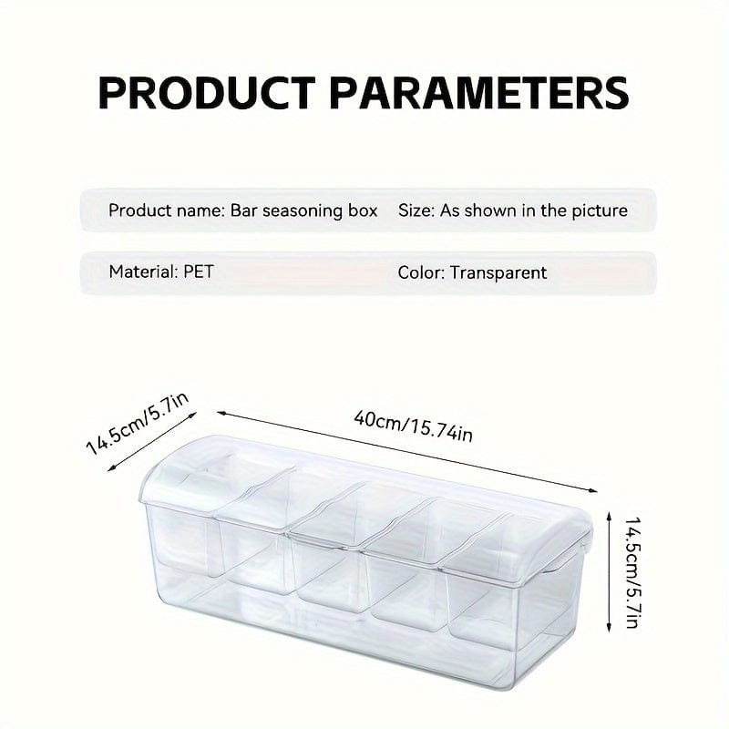 Showlu 5-compartment chilled serving tray with lid, featuring sections for fresh fruit, salads, and snacks, ideal for parties.