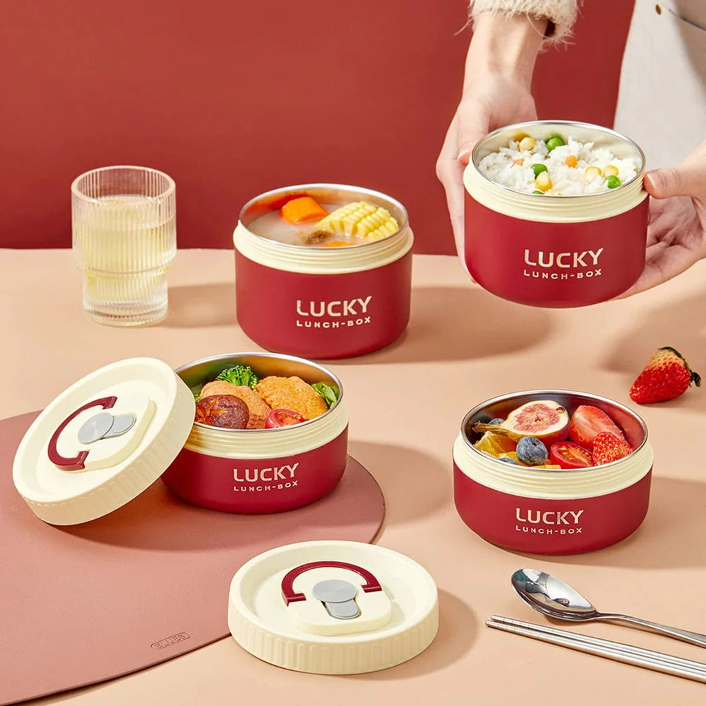 Showlu Fashion Store WORTHBUY stainless steel thermal lunch box with leak-proof design, ideal for hot or cold meals on the go.
