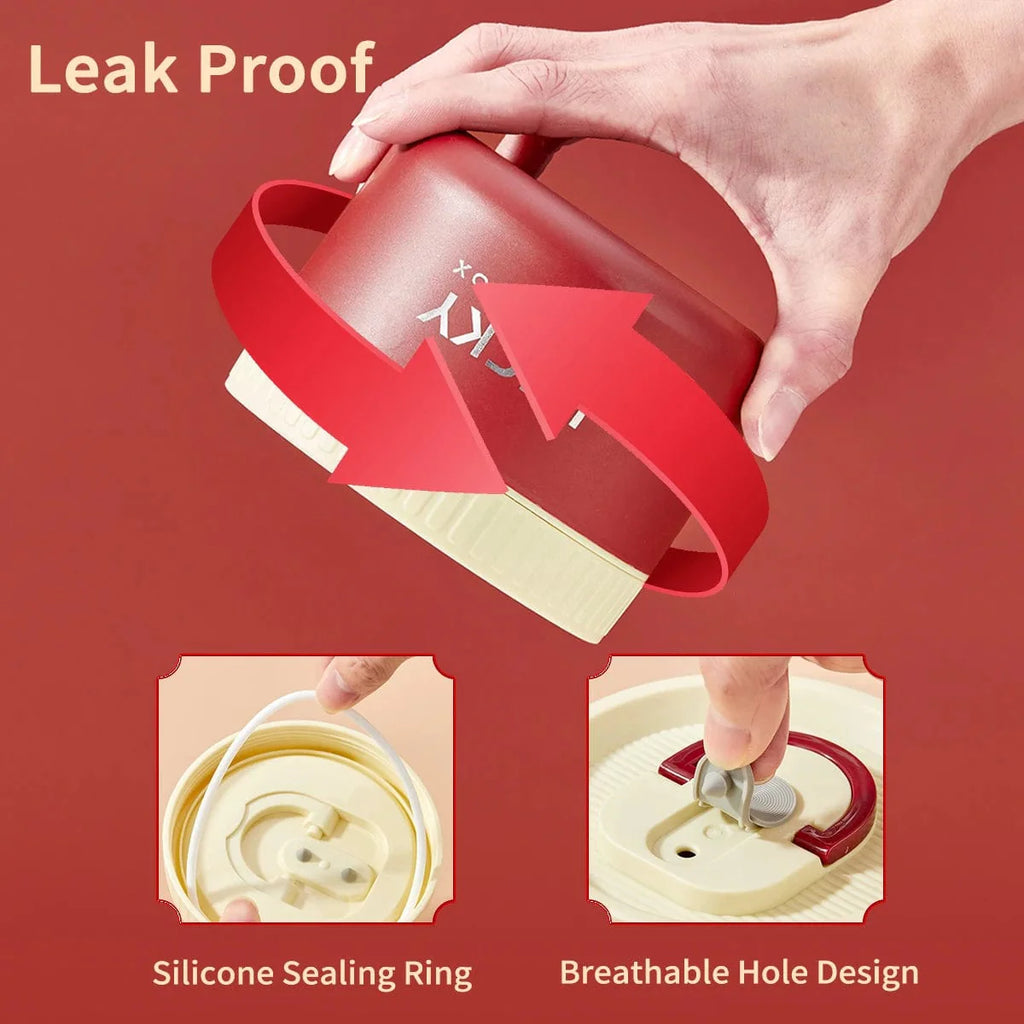Showlu Fashion Store WORTHBUY stainless steel thermal lunch box with leak-proof design, perfect for hot or cold meals on the go.