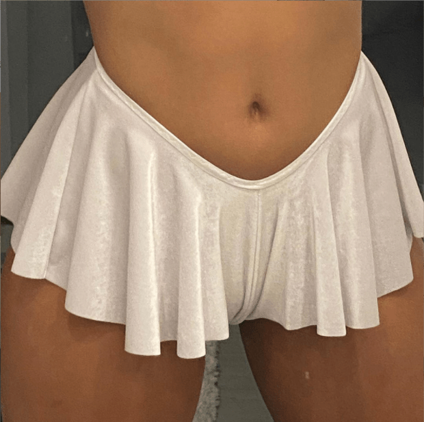 Vibrant candy-colored women's ruffle shorts with a low waist design, stylish hot pants from Showlu Fashion.