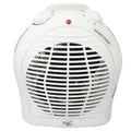White Vie Air 1500W portable fan heater with adjustable thermostat and two heat settings, compact for indoor use.