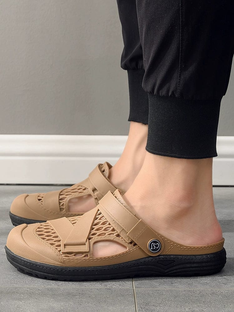 Tide Century men's latex backstrap sandals with breathable design, casual beach shoes for comfortable, non-stinky feet.