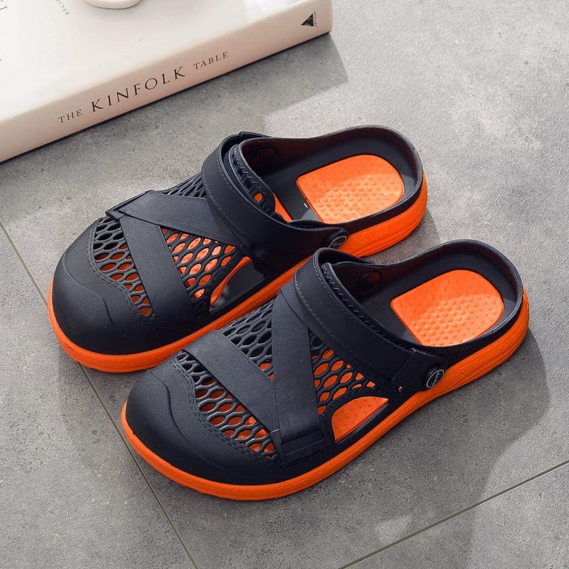 Tide Century men's latex backstrap sandals by Showlu Fashion Store, breathable beach shoes with casual, non-stinky foot design.