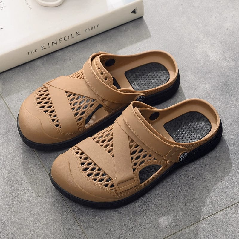 Vietnamese Tide Century men's latex backstrap sandals with breathable design, ideal for beach and casual wear, non-stinky feet comfort