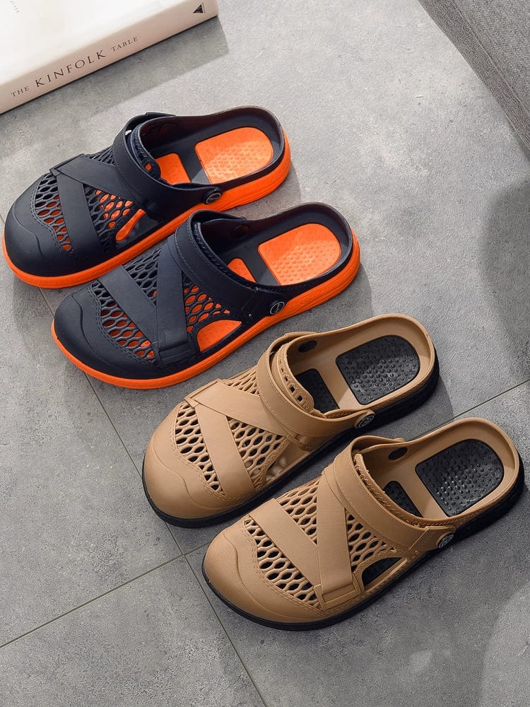 Tide Century men's latex backstrap sandals with breathable design, casual beach shoes for comfortable summer wear