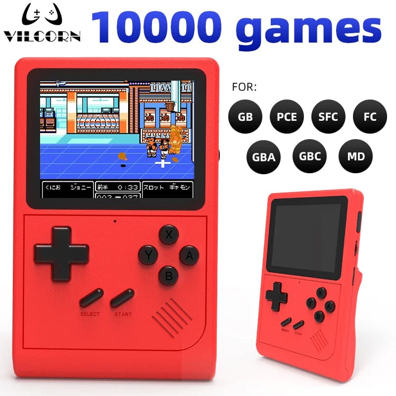 VILCORN GB300 Portable Handheld Game Console Player 3.0Inch Pocket Video Gaming Console 10000 Games For SFC/GB/GBA Kid Gift - SHOWLU FASHION STORE