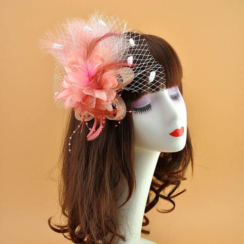 Vintage white feather bridal hair clip by Showlu Fashion Store, handmade barrette with elegant feather design for special occasions.