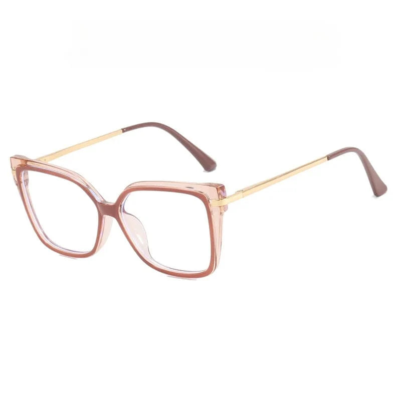 OwnSense women's square anti-blue light glasses with clear vintage frames and optical lenses for stylish eye protection.