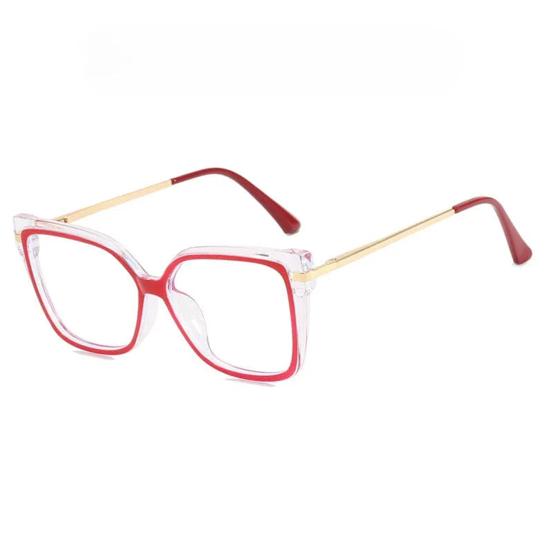 OwnSense women's square anti-blue light glasses with clear vintage frames, optical lenses, stylish and fashionable for women.