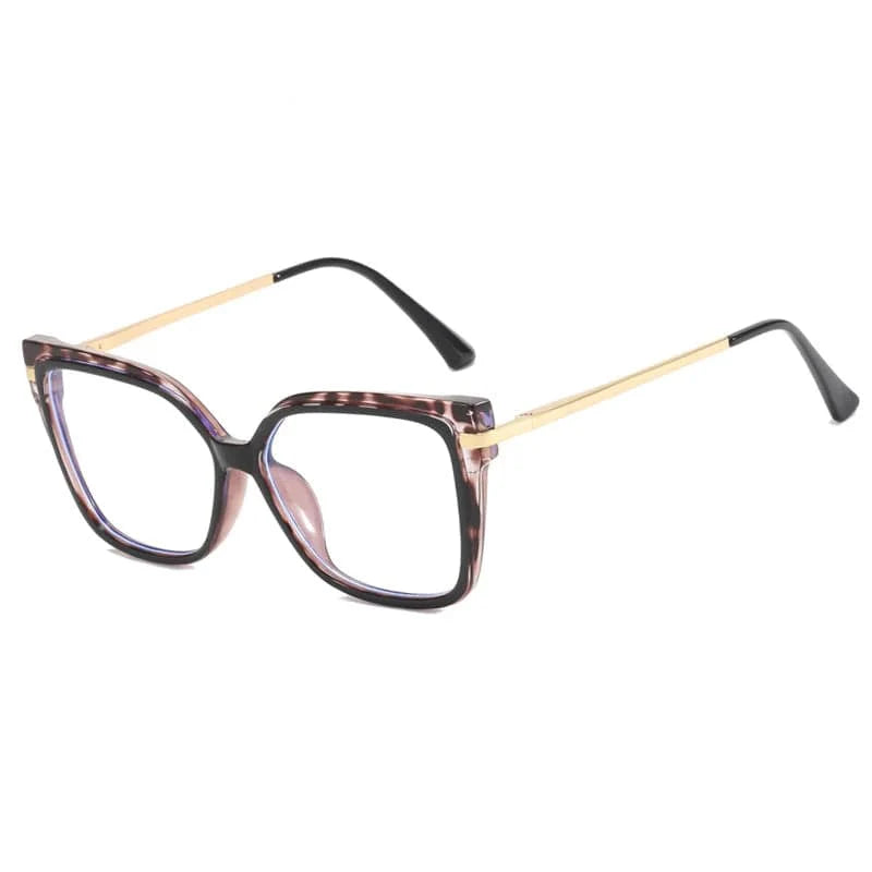 OwnSense women's square clear vintage glasses with anti-blue light lenses and transparent optical frames, stylish and trendy.