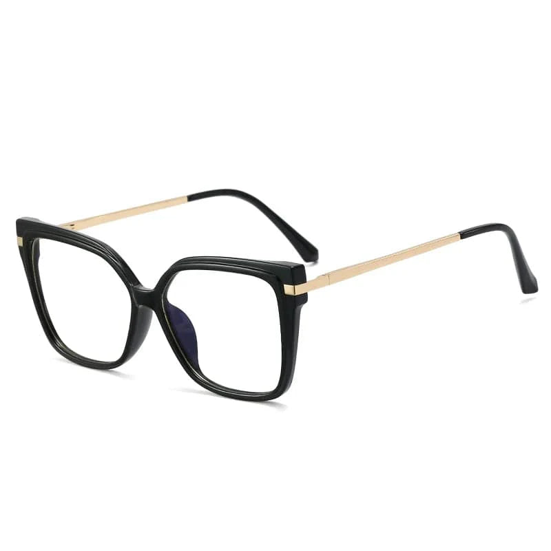 OwnSense women's square clear anti-blue light glasses with vintage frames and optical lenses, stylish and protective for eye comfort.