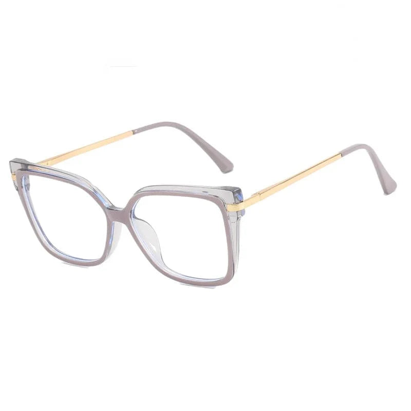 OwnSense women's square anti-blue light glasses with clear vintage frames and optical lenses for stylish eye protection.