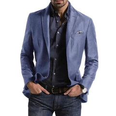 Vintage Men Suit Blazer Formal Slim Fit Plaid Print Business Jacket Long Sleeve Single Button Blazer Men Office Attire Coat - SHOWLU FASHION STORE
