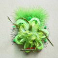 Vintage black and red feather hair clip with white feather accents, noble side barrette by Showlu Fashion Store.