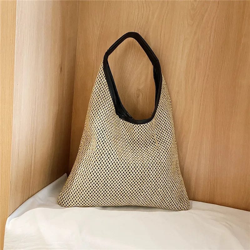 Vintage Summer Women Durable Weave Straw Beach Bags Linen Woven Bucket Bag Grass Casual Tote Handbags Knitting Rattan Bags - SHOWLU FASHION STORE