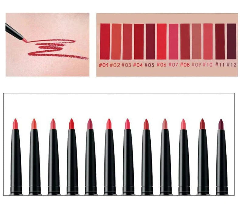 Showlu Waterproof Lip Liner in creamy matte nude, long-lasting pencil for precise, smudge-proof lip definition.