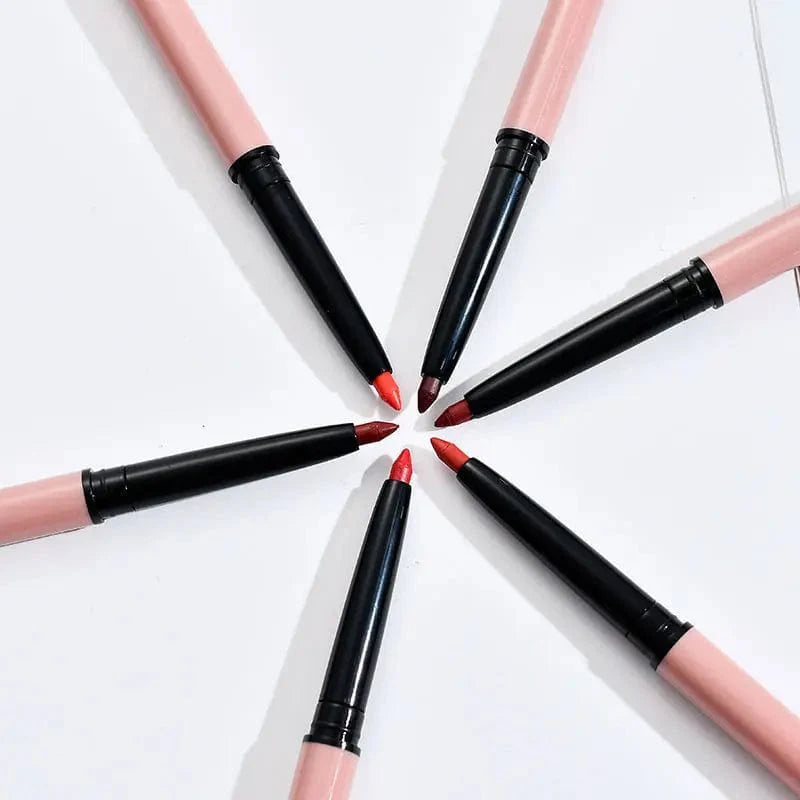 Showlu Waterproof Lip Liner in creamy matte nude, long-lasting pencil for precise lip definition and waterproof wear.