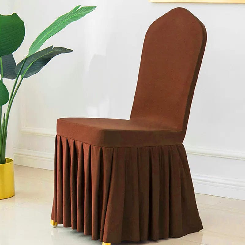 Wedding Chair Cover Party Decoration Spandex With Skirt Pleated Use Elastic Stretch Dining Luxury Birthday Hotel Banquet - SHOWLU FASHION STORE