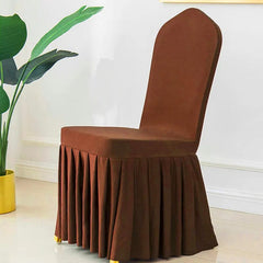 Wedding Chair Cover Party Decoration Spandex With Skirt Pleated Use Elastic Stretch Dining Luxury Birthday Hotel Banquet - SHOWLU FASHION STORE