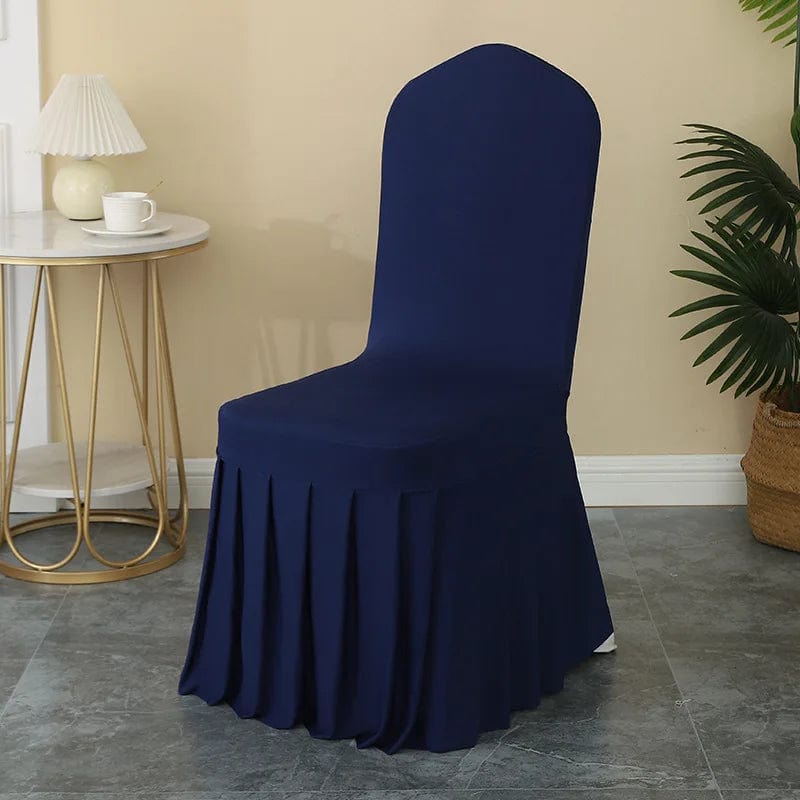 Wedding Chair Cover Party Decoration Spandex With Skirt Pleated Use Elastic Stretch Dining Luxury Birthday Hotel Banquet - SHOWLU FASHION STORE