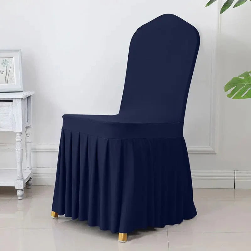 Showlu Spandex pleated wedding chair cover with elastic stretch, elegant banquet decor for weddings and special events