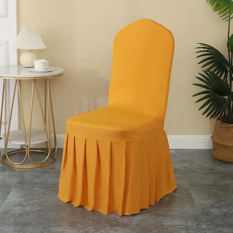 Wedding Chair Cover Party Decoration Spandex With Skirt Pleated Use Elastic Stretch Dining Luxury Birthday Hotel Banquet - SHOWLU FASHION STORE