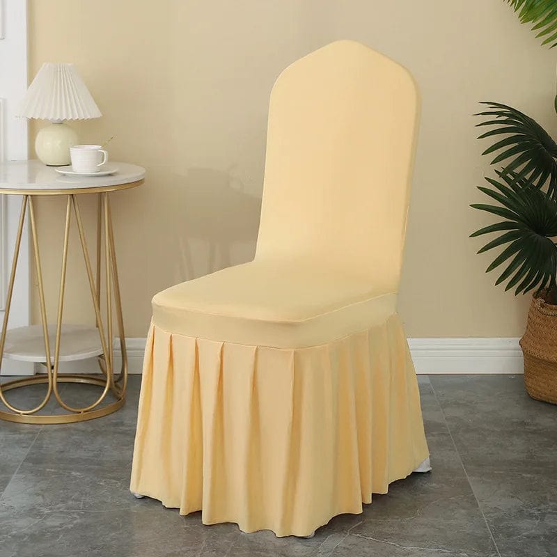 Wedding Chair Cover Party Decoration Spandex With Skirt Pleated Use Elastic Stretch Dining Luxury Birthday Hotel Banquet - SHOWLU FASHION STORE