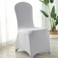 Showlu Spandex stretch wedding chair cover with pleated skirt, designed for banquet, hotel, and event chairs