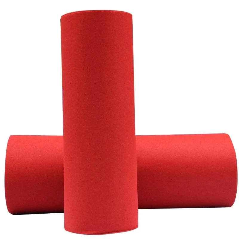 Red disposable wedding aisle runner by SHOWLU FASHION STORE, non-woven, anti-slip, long carpet for wedding ceremony and entrance decor.