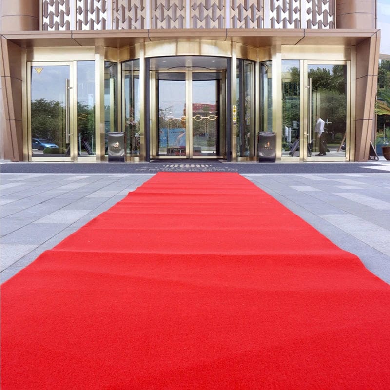 Red wedding aisle runner from SHOWLU FASHION STORE, non-woven disposable carpet for aisle, stairway, or entrance, anti-slip design