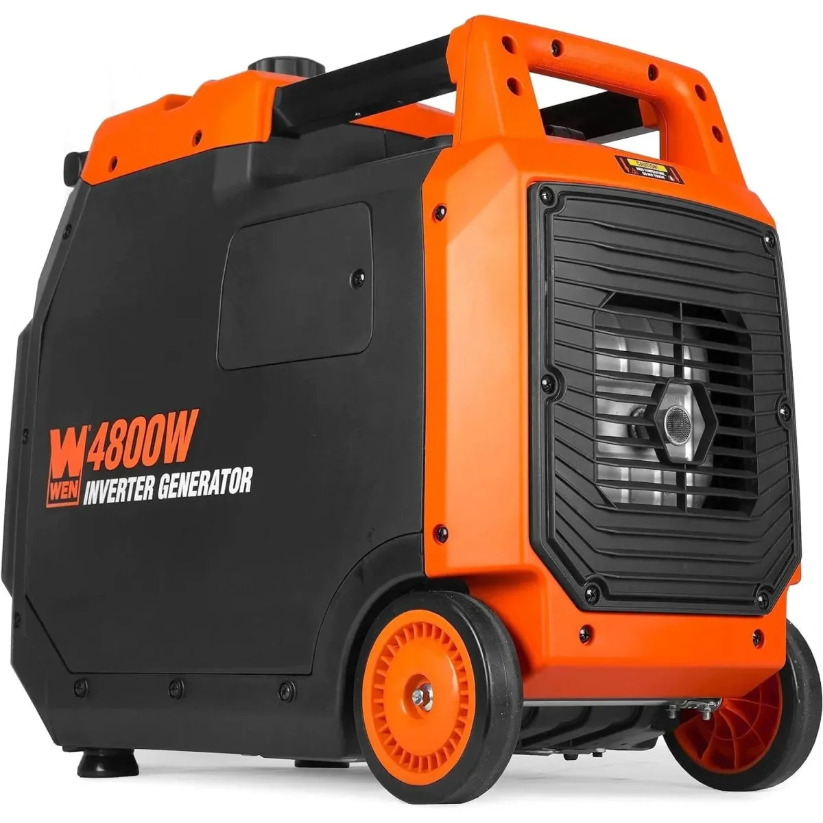 WEN 56477i 4800-watt portable inverter generator with 224cc engine, compact design, and control panel for outdoor power needs.