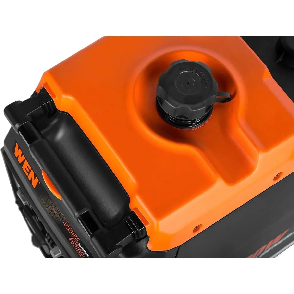 WEN 56477i 4800-watt portable inverter generator with 224cc engine, compact design, black and silver, ideal for outdoor power needs