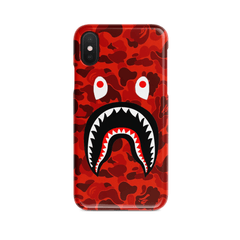 White Libra Tech Accessories Red Camo Shark Mouth iPhone Case